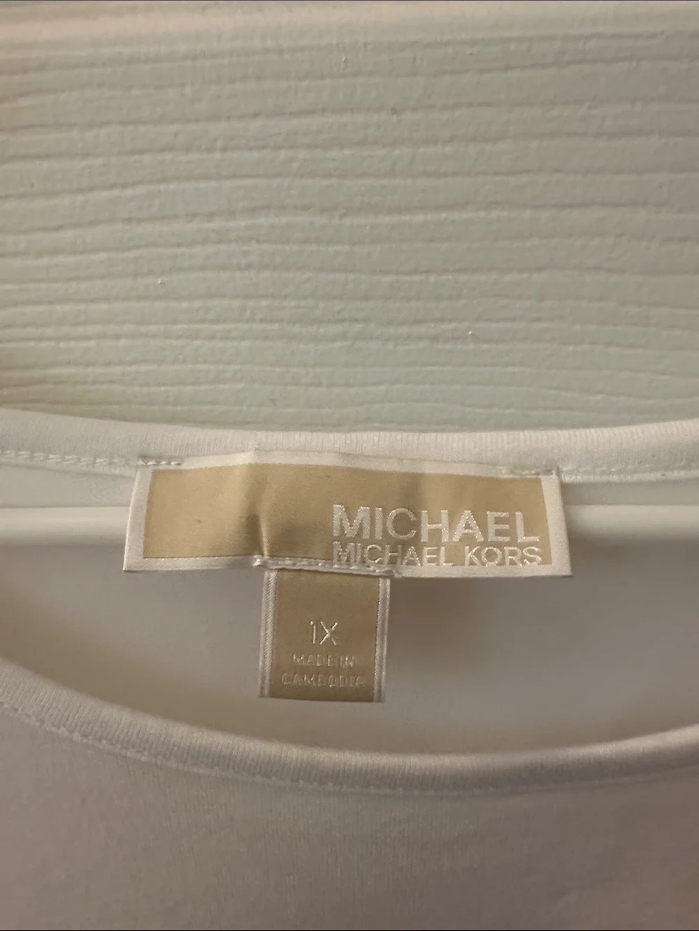 Michael Kors White Short Sleeve Layered Hem Tee